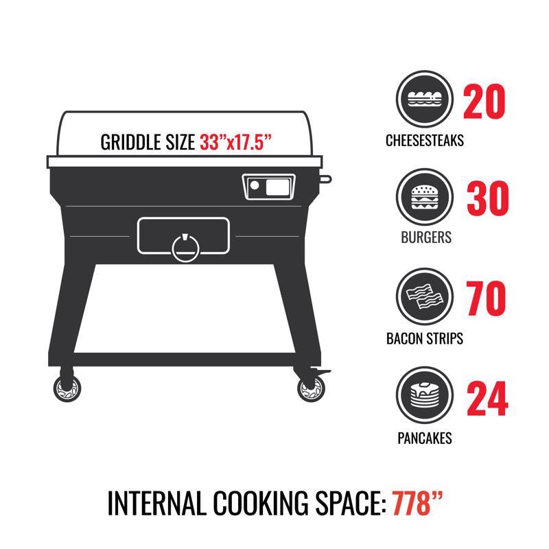 Recteq SmokeStone 600 Wood Pellet WiFi Pellet Griddle Black/Silver