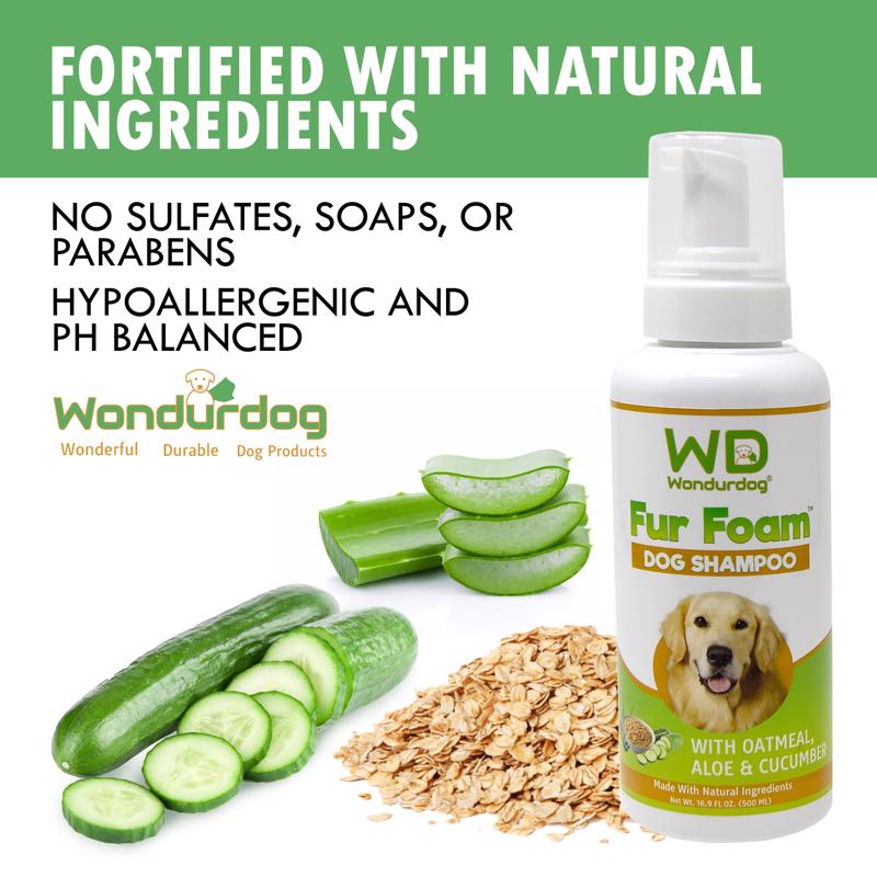 Wondurdog Fur Foam Oatmeal, Coconut, Aloe & Cucumber Dog Shampoo 2 oz