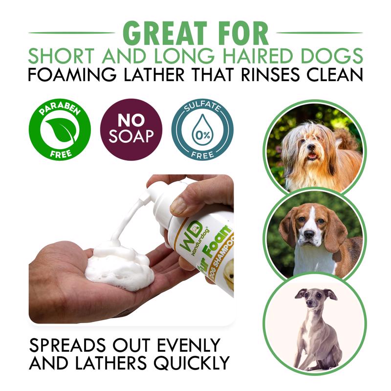 Wondurdog Fur Foam Oatmeal, Coconut, Aloe & Cucumber Dog Shampoo 2 oz