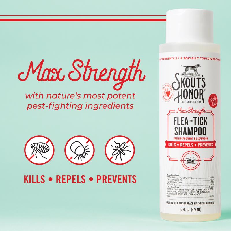 Skout's Honor White Cedarwood/Peppermint Dog Flea and Tick Shampoo 16 oz