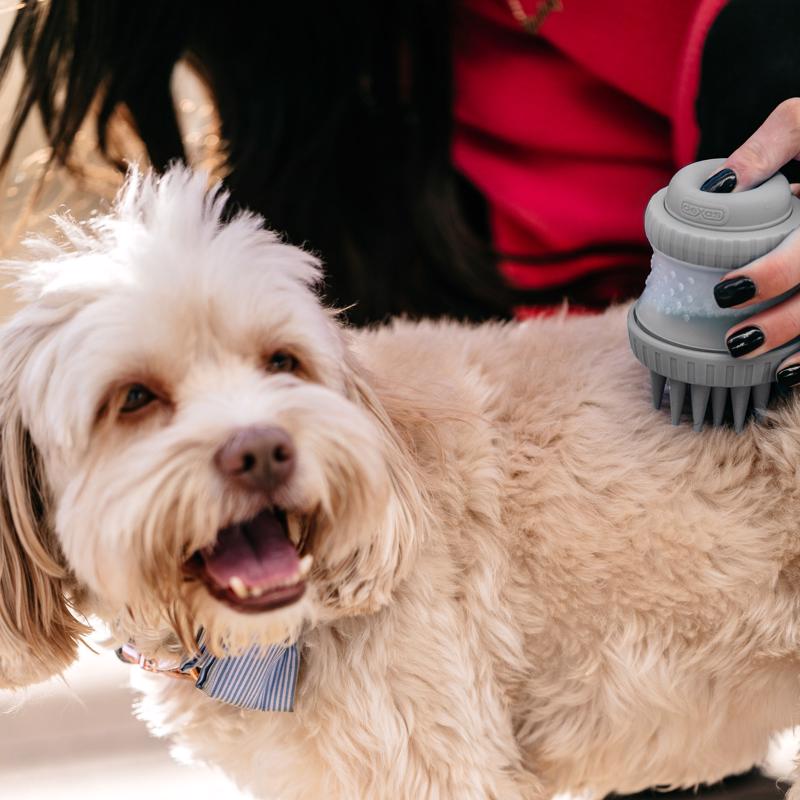 Dexas ScrubBuster Gray Cat/Dog Grooming Brush