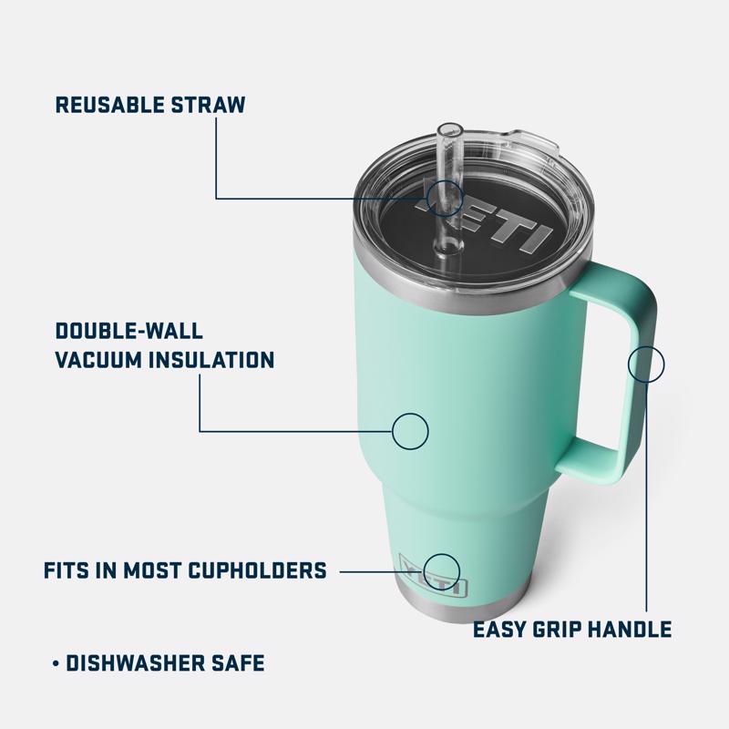 YETI Rambler 42 oz Seafoam BPA Free Straw Mug