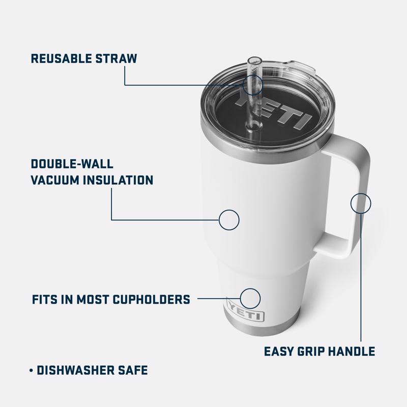 YETI Rambler 42 oz White BPA Free Straw Mug