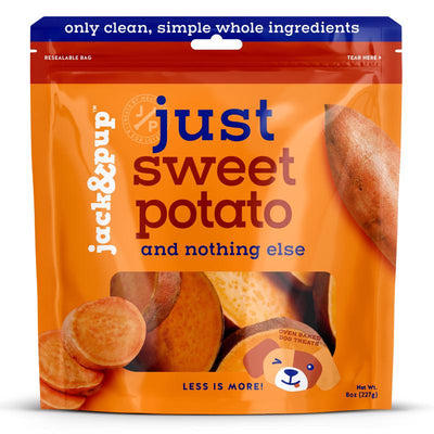 Jack & Pup Just Sweet Potato Grain Free Treats For Dogs 8 oz