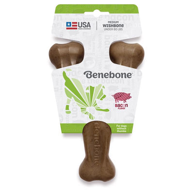 Benebone Brown Nylon Wishbone Chew Dog Toy