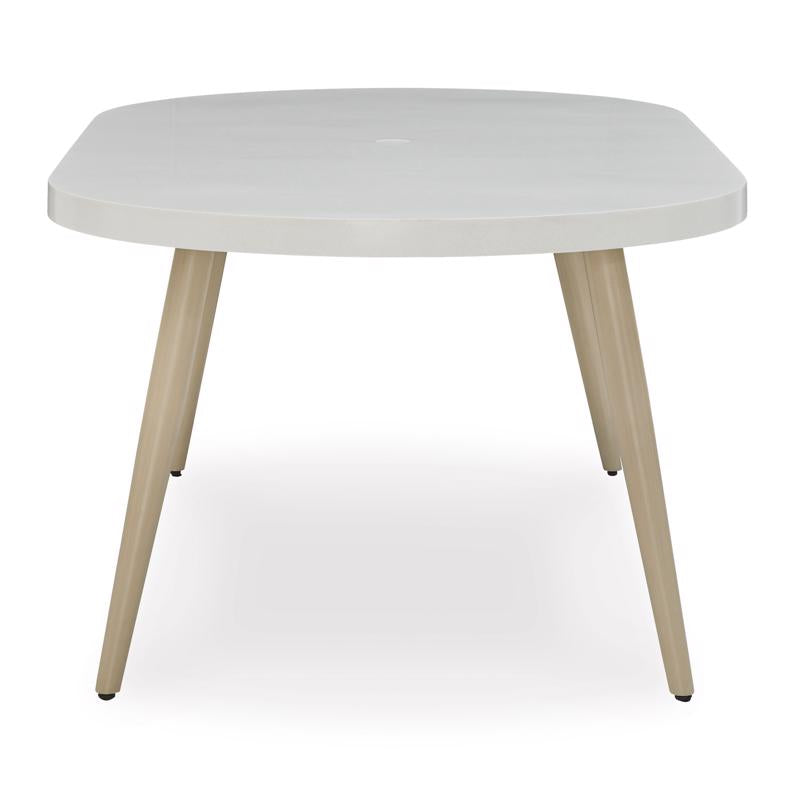 Signature Design by Ashley Seton Creek White Oval Stone Casual Dining Table
