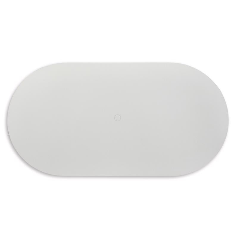 Signature Design by Ashley Seton Creek White Oval Stone Casual Dining Table