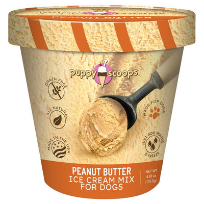 Puppy Scoops Ice Cream Mix Peanut Butter Grain Free Treats For Dogs 4.65 oz