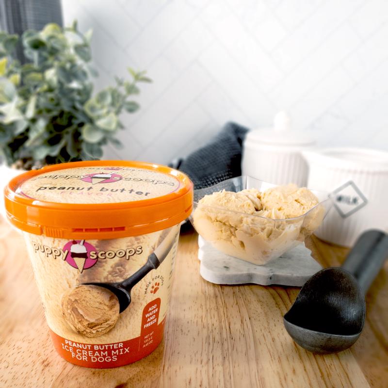 Puppy Scoops Ice Cream Mix Peanut Butter Grain Free Treats For Dogs 4.65 oz
