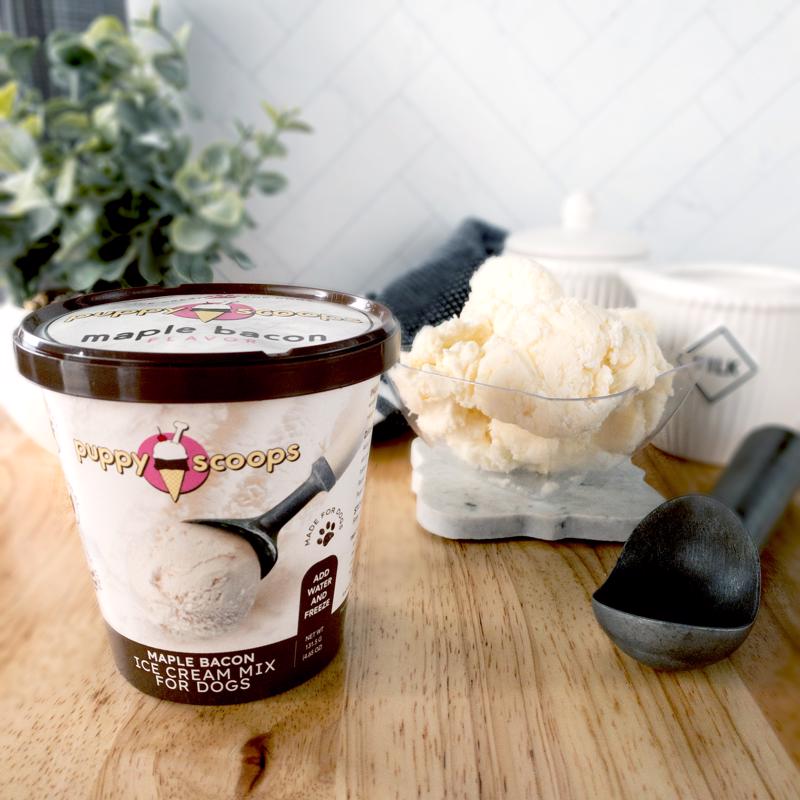 Puppy Scoops Ice Cream Mix Maple Bacon Grain Free Treats For Dogs 4.65 oz