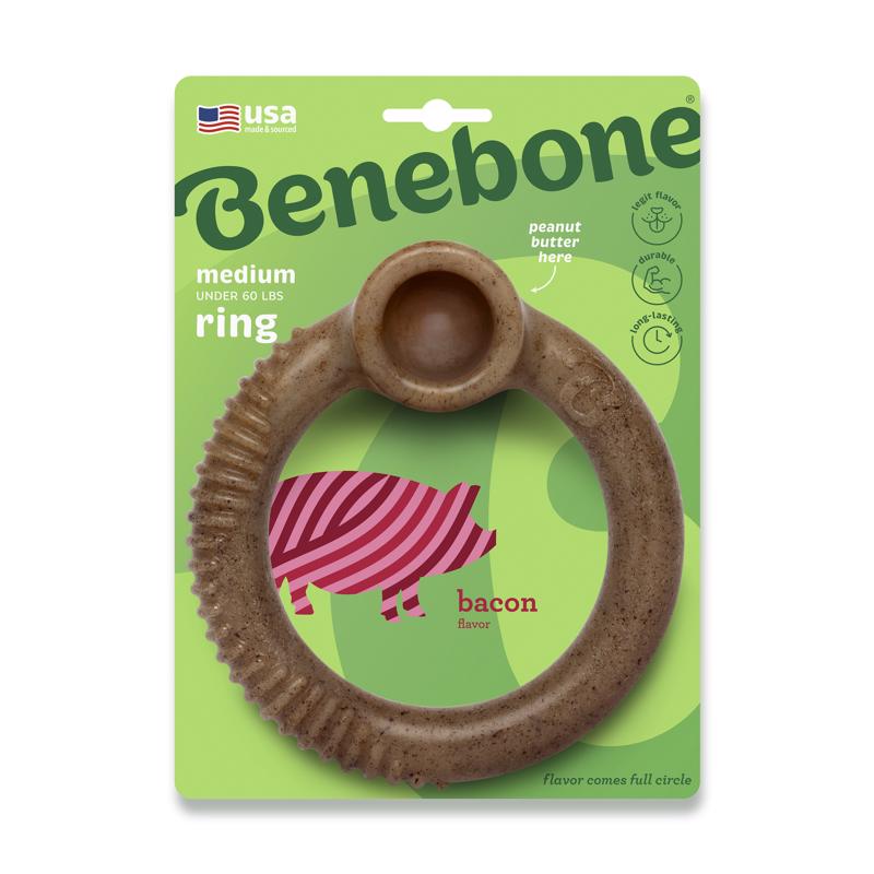 Benebone Brown Ring Chew Dog Toy Medium