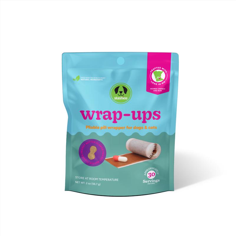 Stashios Wrap-Ups Peanut Butter Grain Free Pill Pockets For Dogs 2 oz