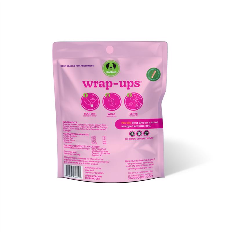 Stashios Wrap-Ups Bacon Grain Free Pill Pockets For Dogs 2 oz