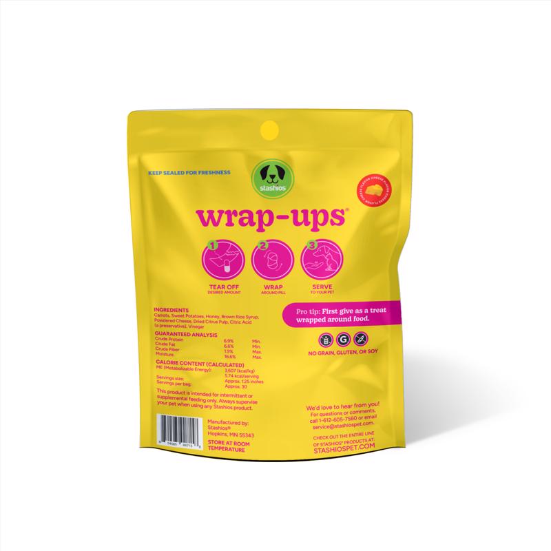 Stashios Wrap-Ups Cheese Grain Free Pill Pockets For Dogs 2 oz