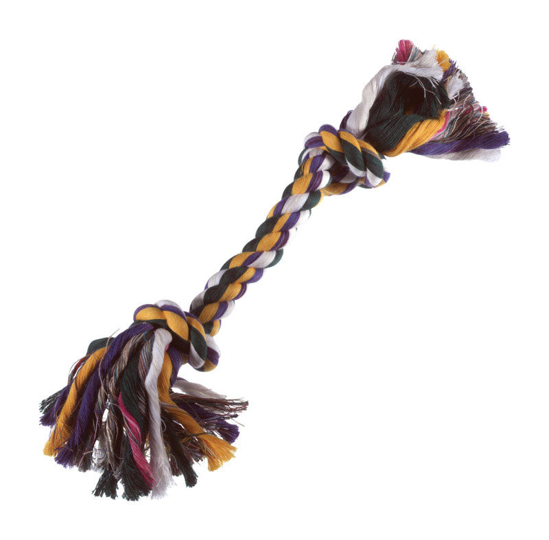 Boss Pet Digger's Multicolored Cotton Rag Bone Rope Dog Tug Toy Small