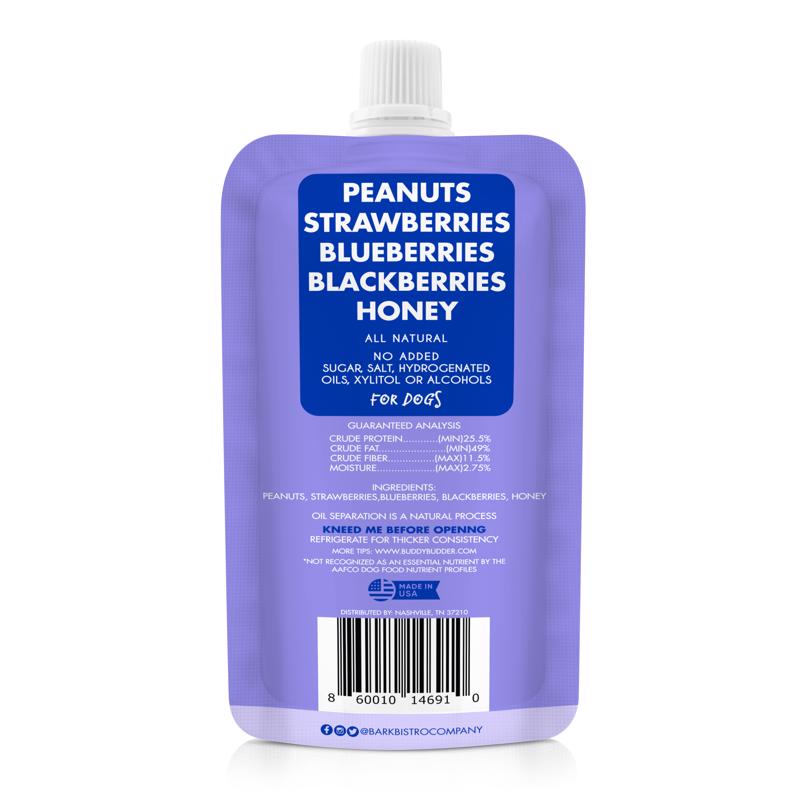 Bark Bistro Company Buddy Budder Superberry Snoot Grain Free Peanut Butter For Dogs 4 oz 3 in.