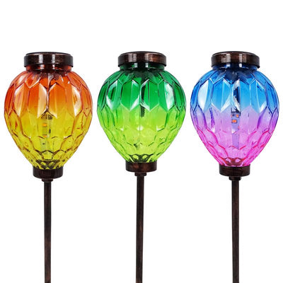Alpine Multicolored Acrylic/Glass/Metal 15 in. H Solar Garden Stake