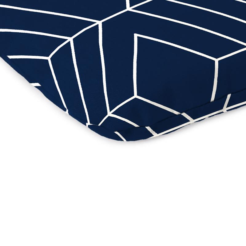 Jordan Manufacturing Navy Blue/White Polyester Seat Pad 15.5 in. H X 17 in. L