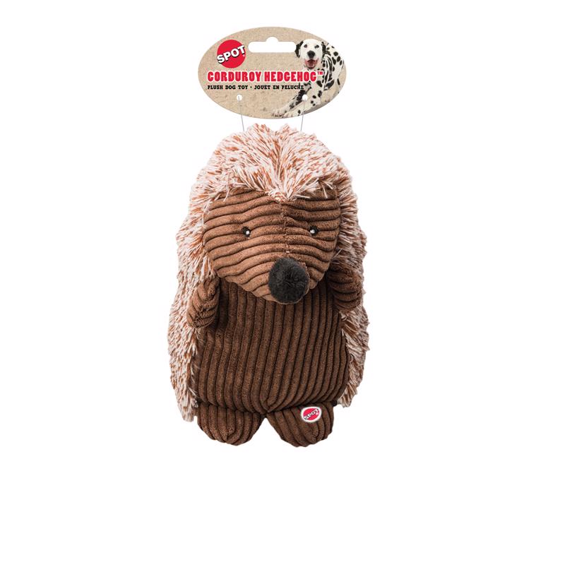Spot Assorted Plush Corduroy Hedgehogs Squeak Dog Toy