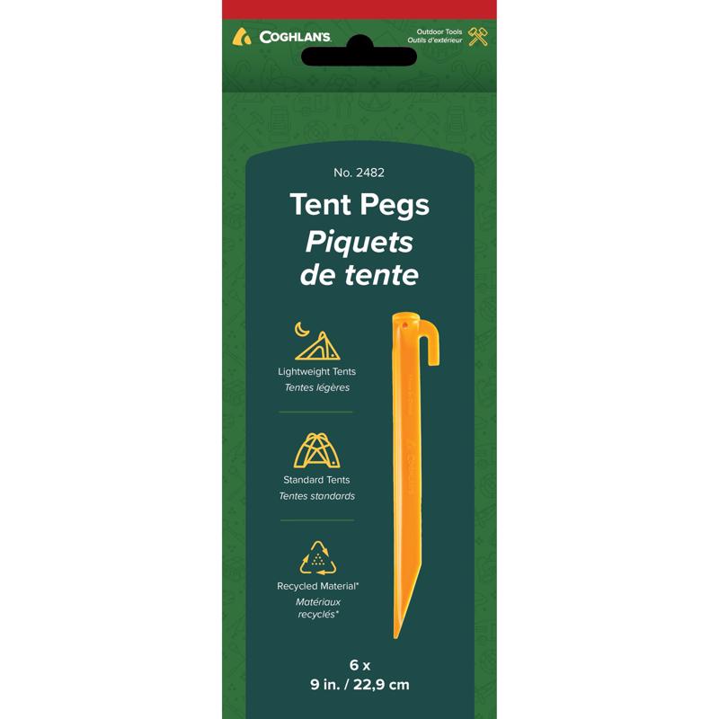 Coghlan's Yellow Tent Pegs 9.00 in. H 6 pk