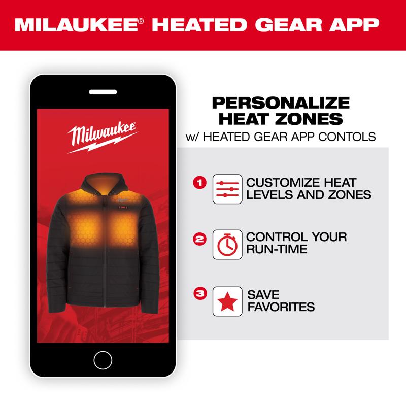Milwaukee M12 One Size Fits All Unisex Heated Gear Power Source w/ App Control Red