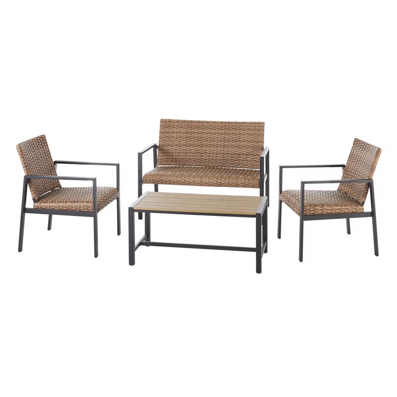 Living Accents Amato Brown Steel Frame Loveseat Set