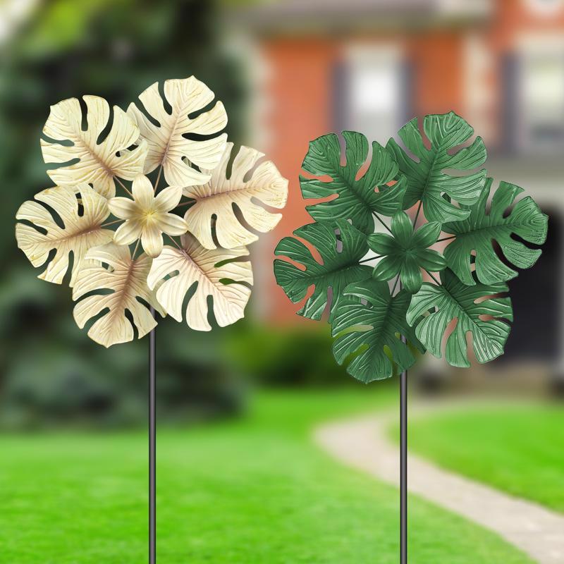 Exhart Assorted Metal 12 in. H Monstera Outdoor Garden Stake