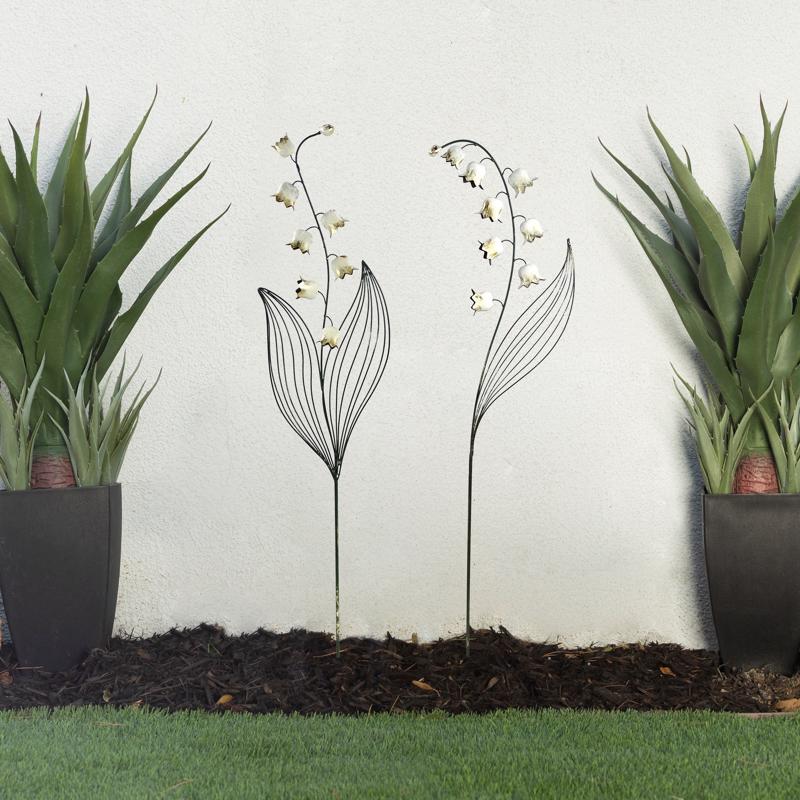 Alpine Multicolored Metal 58 in. H X 12 in. L X 1 in. W Flower Outdoor Garden Stake