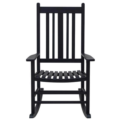 Living Accents Black Wood Frame Casual Rocking Chair
