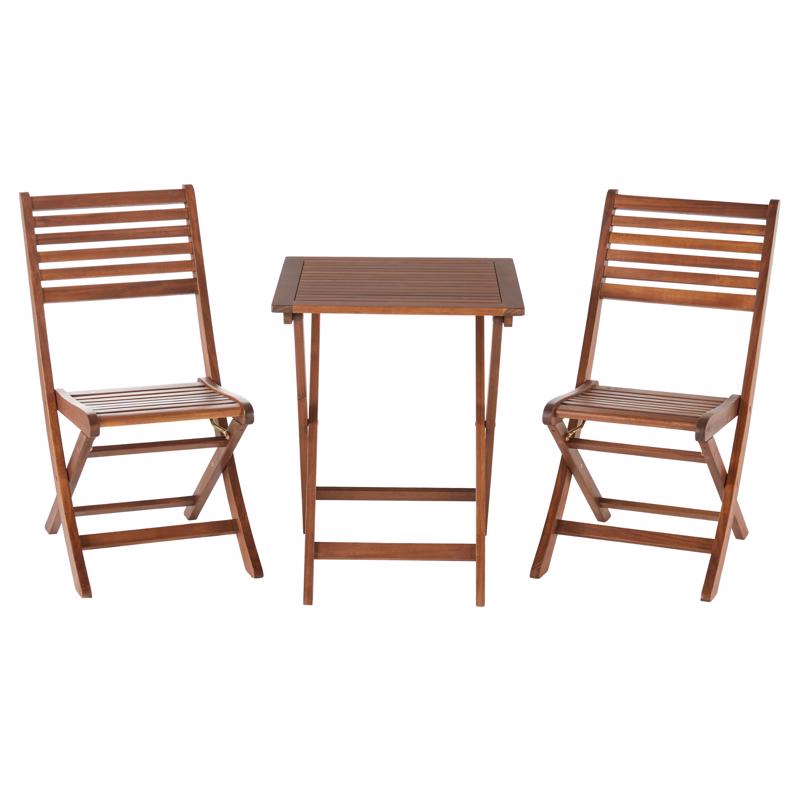 Living Accents Alina 3 pc Brown Wood Bistro Set