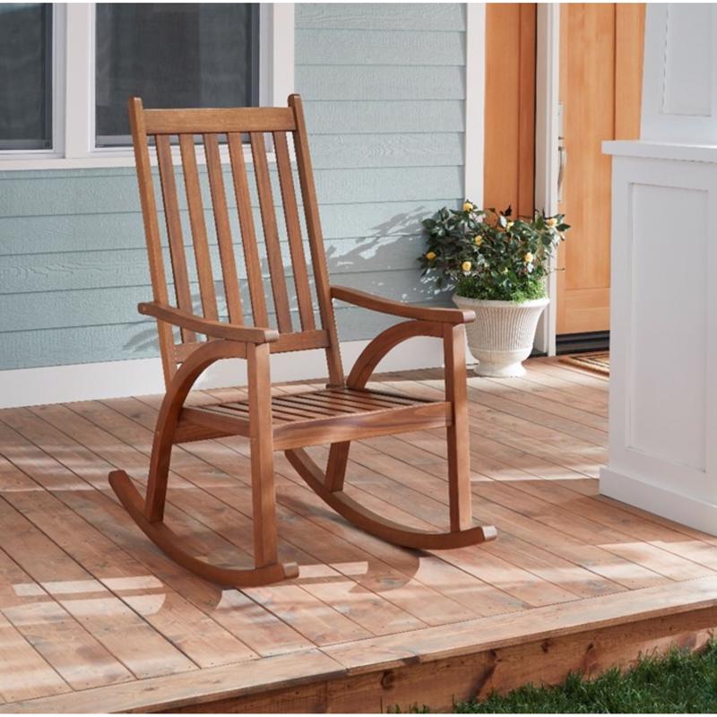 Living Accents Natural Wood Frame Rocking Chair