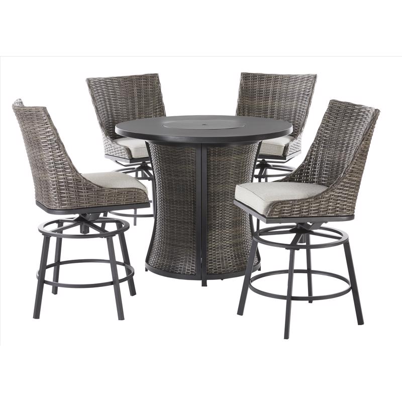 Living Accents Sterling 5 pc Black Steel High Dining Fire Pit Set