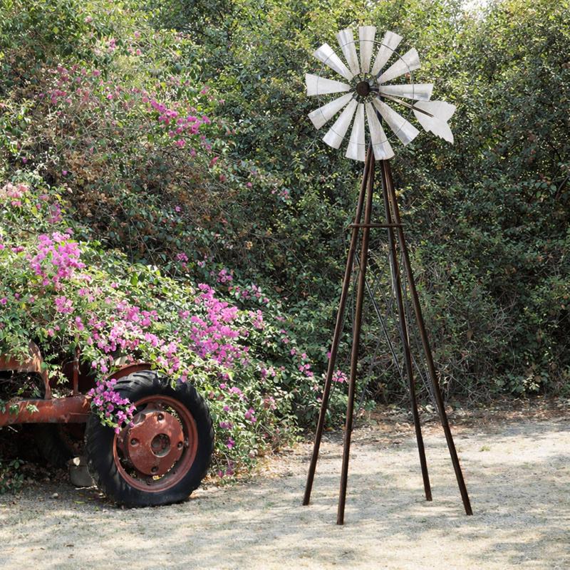 Alpine Bronze Metal 101 in. H Windmill