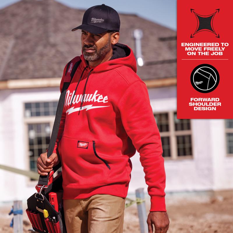 Milwaukee FreeFlex M Long Sleeve Unisex Hooded Hoodie Red