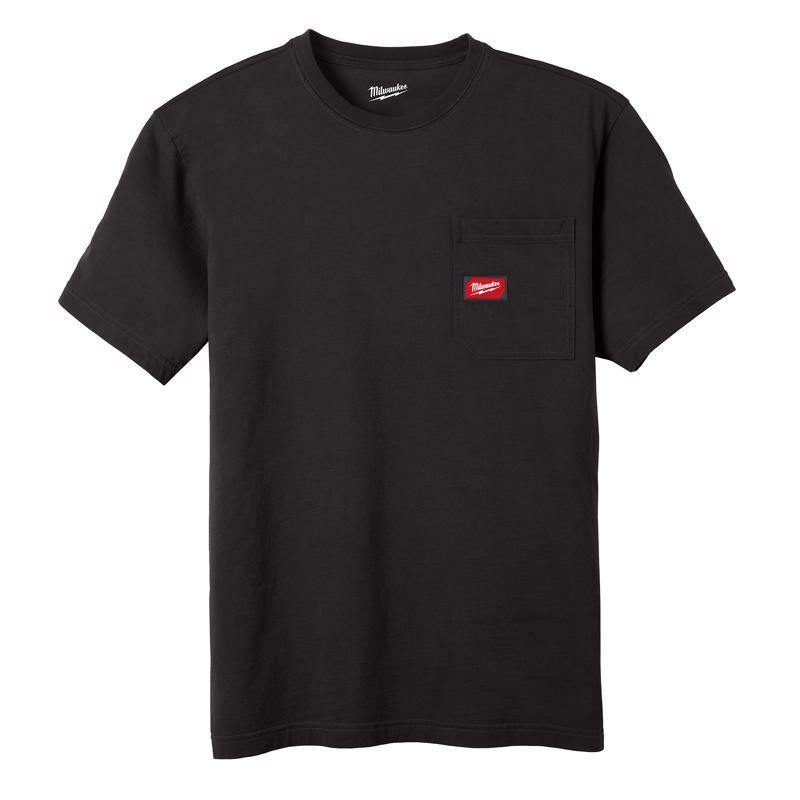Milwaukee Gridiron XXL Short Sleeve Men's Round Neck Black Heavy Duty Tee Shirt