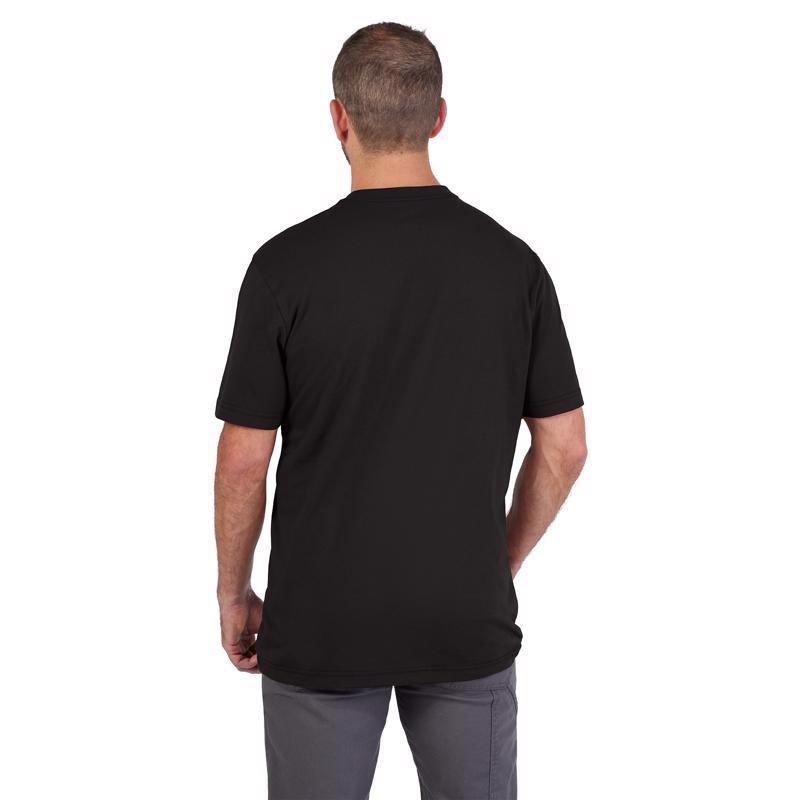 Milwaukee Gridiron XXL Short Sleeve Men's Round Neck Black Heavy Duty Tee Shirt