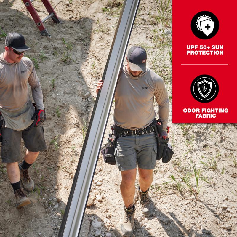 Milwaukee Workskin L Long Sleeve Men's Hooded Sandstone Hooded Sweatshirt