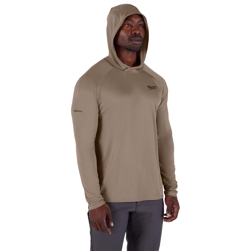 Milwaukee Workskin M Long Sleeve Men's Hooded Sandstone Tee Shirt