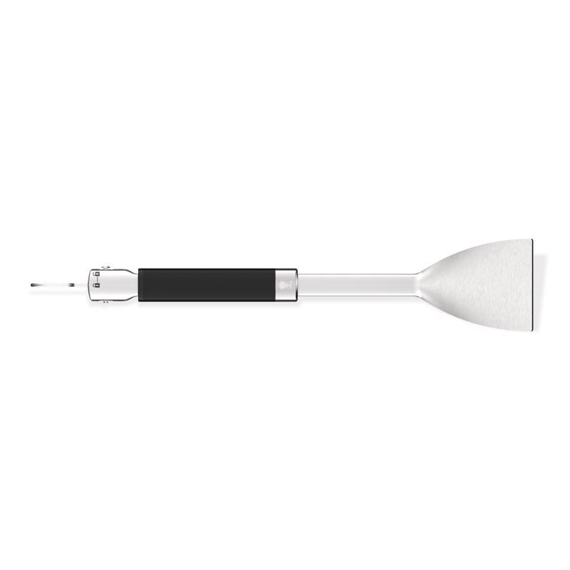 Weber Flat Grip Stainless Steel Black/Silver Grill Tongs