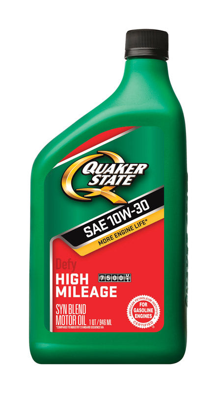 Quaker State High Mileage 10W-30 Gasoline High Mileage Motor Oil 1 qt