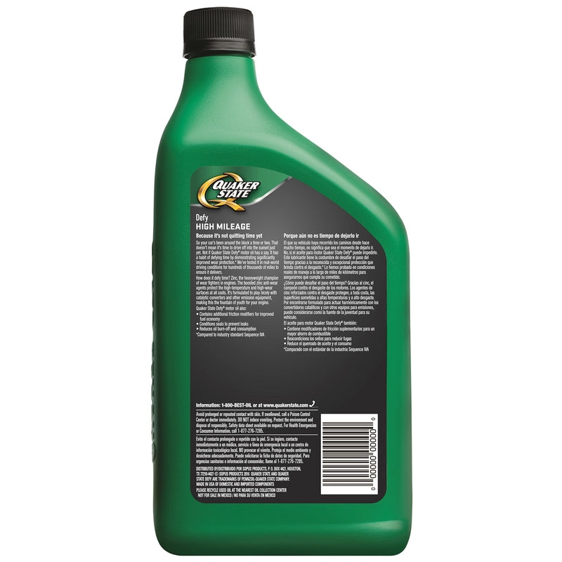 Quaker State High Mileage 10W-30 Gasoline High Mileage Motor Oil 1 qt