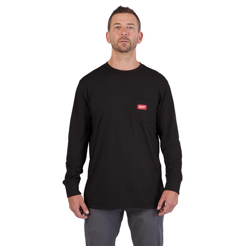 Milwaukee Gridiron L Long Sleeve Men's Round Neck Black Tee Shirt