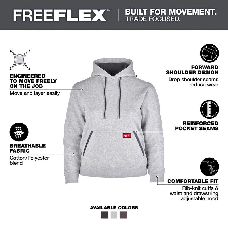 Milwaukee Freeflex XL Long Sleeve Women's Hooded Hoodie Gray