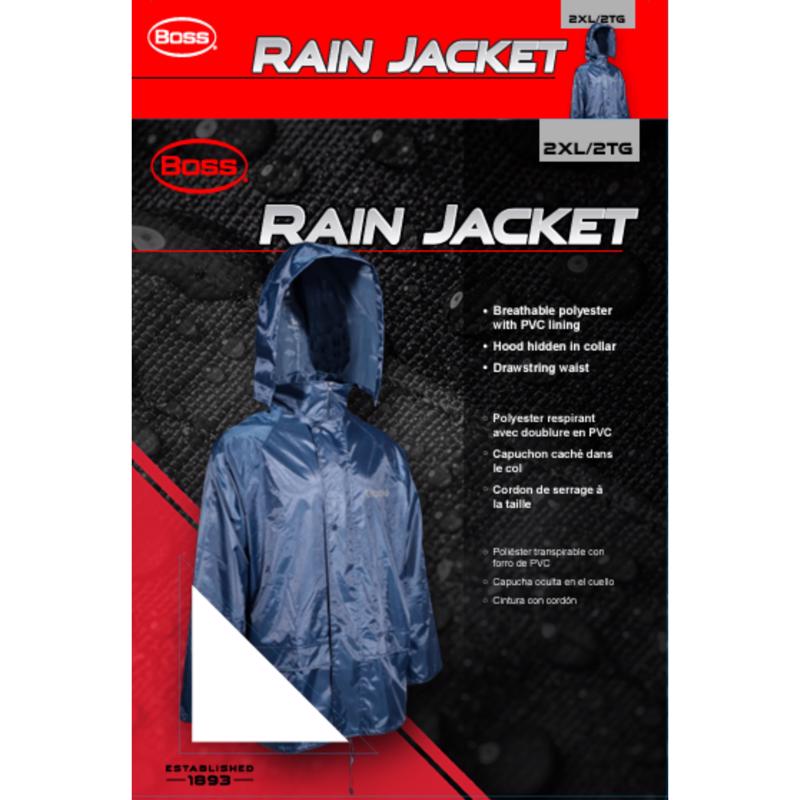 Boss Blue PVC/Polyester Rain Jacket XXL
