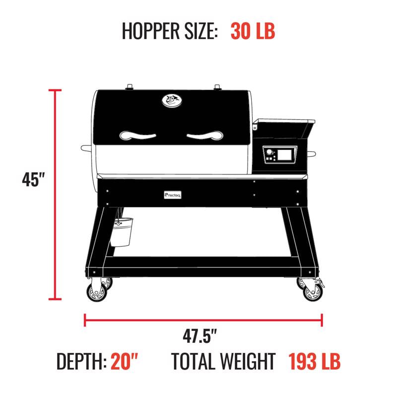 Recteq Backyard Beast 1200 Wood Pellet WiFi Grill and Smoker Black/Silver