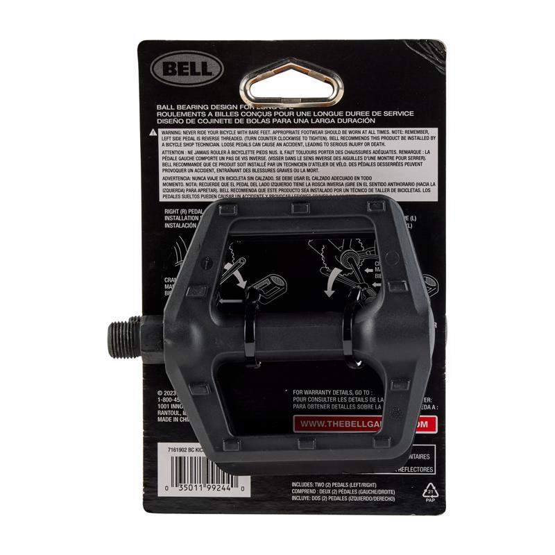 Bell Sports Aluminum/Reinforced Plastic Bike Pedal Black