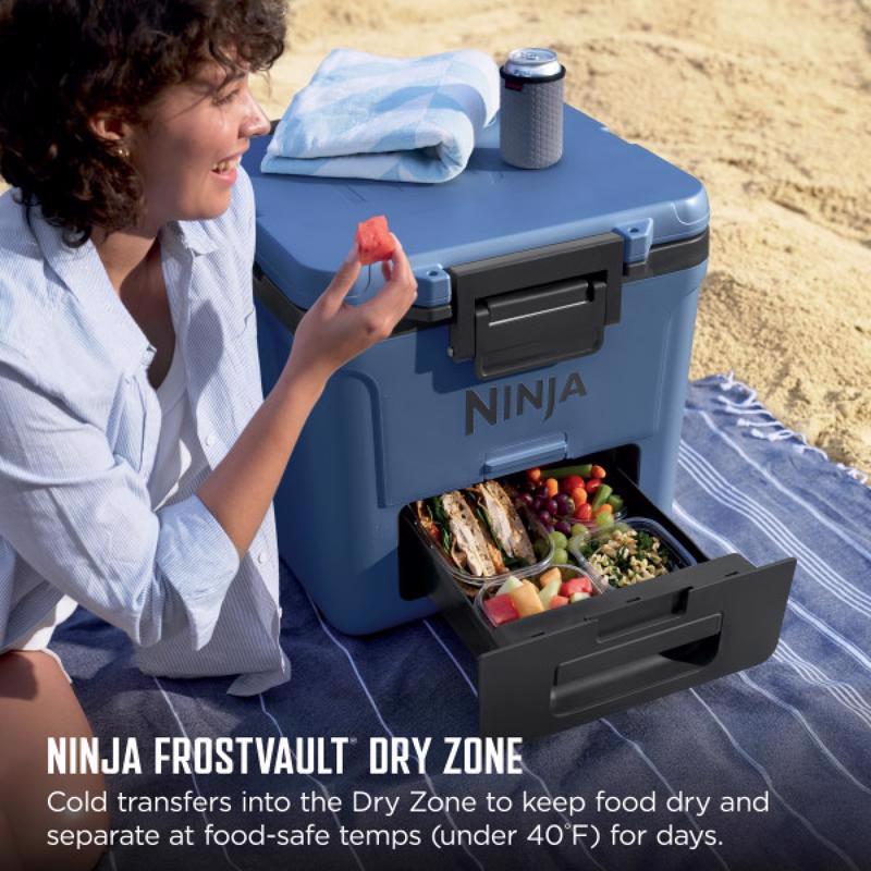 Ninja FrostVault Blue 30 qt. cap. Roller Cooler