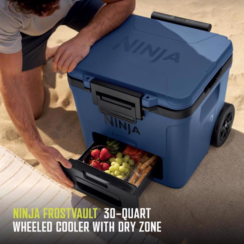 Ninja FrostVault Blue 30 qt. cap. Roller Cooler