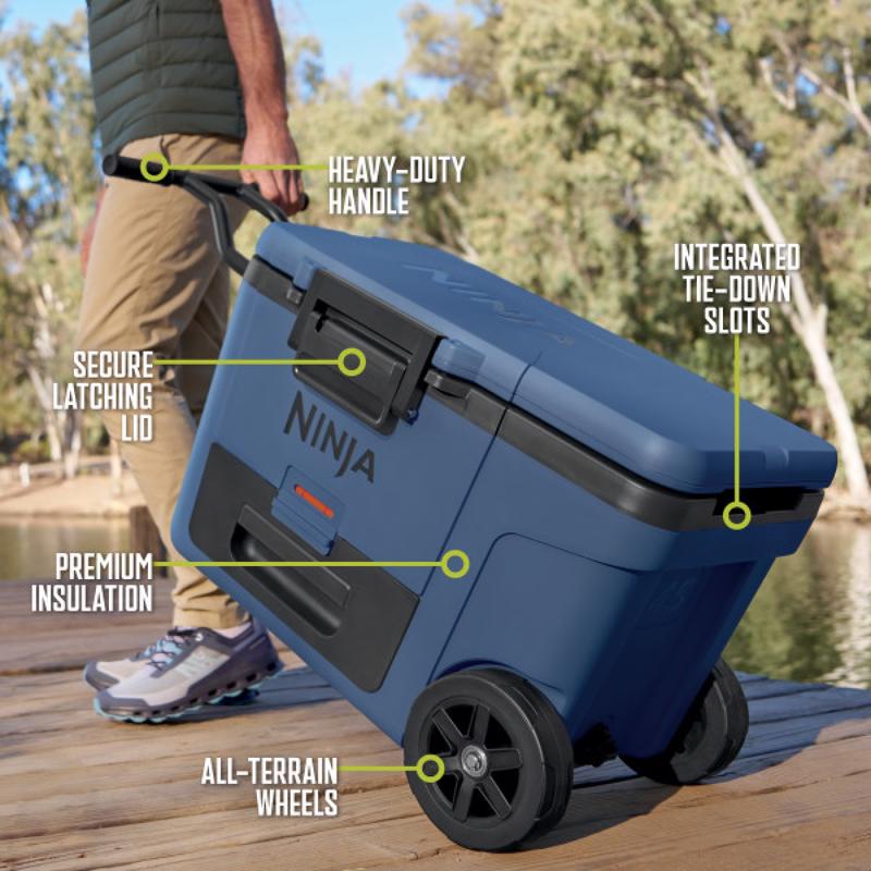 Ninja FrostVault Blue 45 qt. cap. Roller Cooler