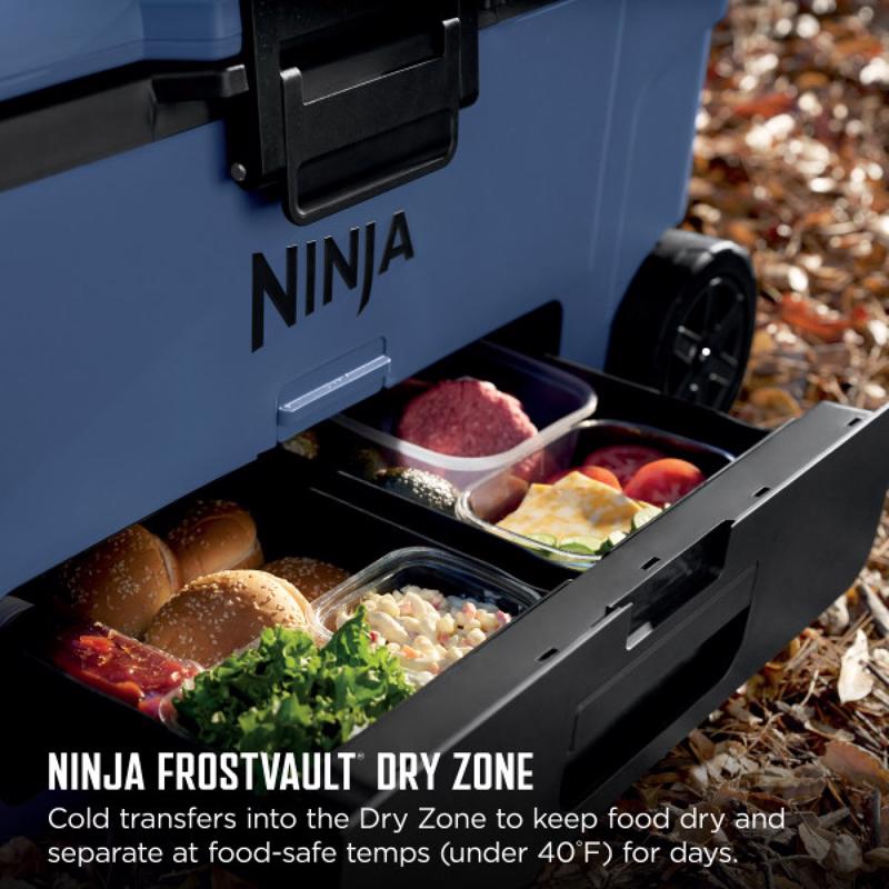 Ninja FrostVault Blue 65 qt. cap. Roller Cooler